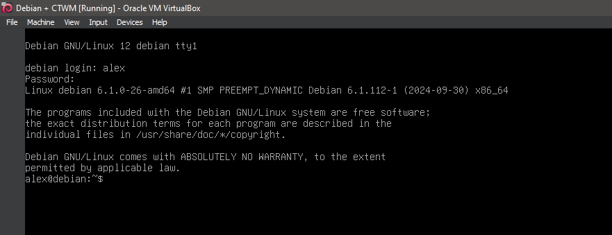 Boot the system -- Logged In